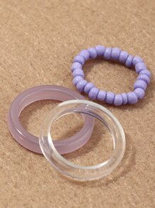 3pcs Simple Ring - Multicolor - View 2