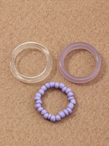 3pcs Simple Ring - Multicolor - View 4