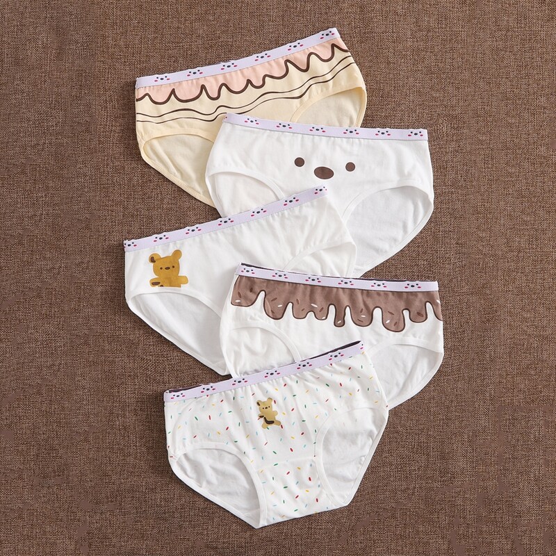 

5pack Cartoon Bear Panty Set, Multicolor