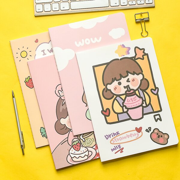 

1pc Cartoon Graphic Random Notebook, Multicolor