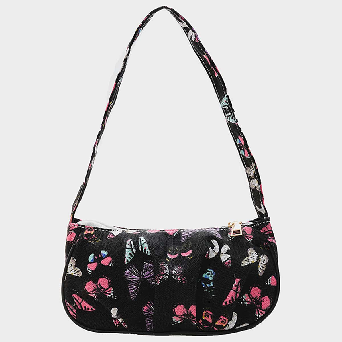

Butterfly Graphic Shoulder Bag, Multicolor