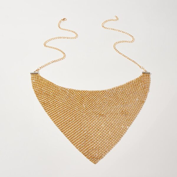 

Rhinestone Decor Body Chain, Gold