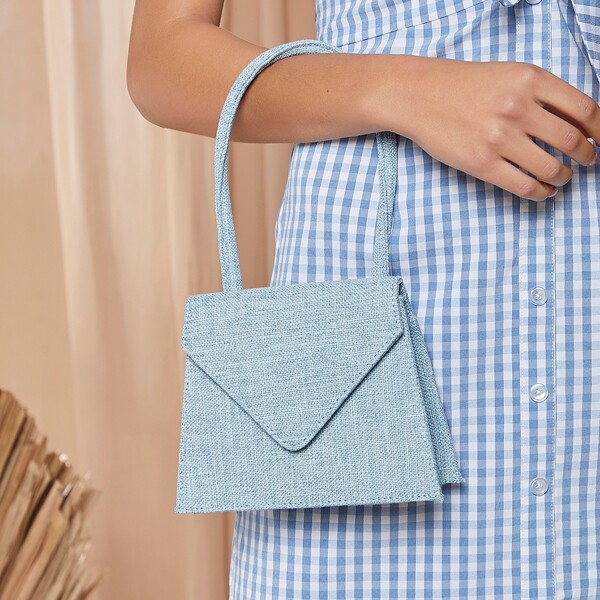 

Minimalist Flap Shoulder Bag, Blue