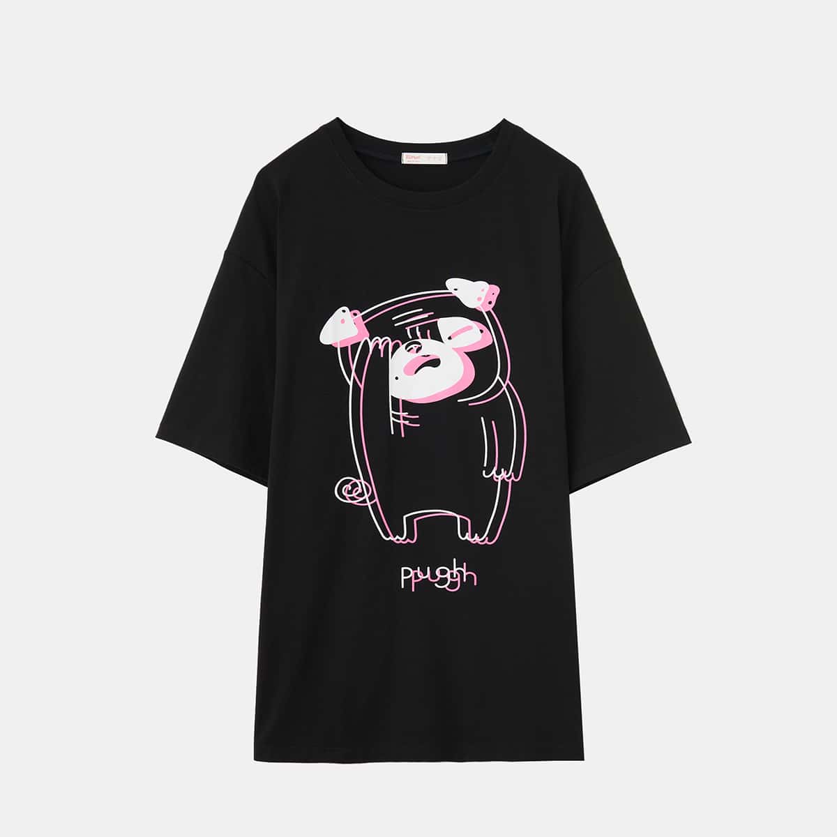 

Letter Cartoon Graphic Tee, Black