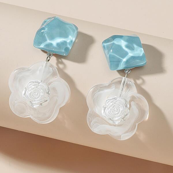 

Flower Drop Earrings, Multicolor