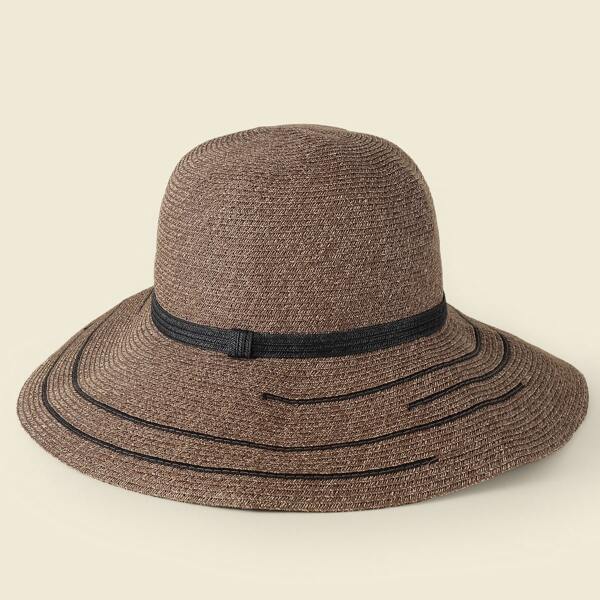 

Striped Print Hat, Coffee brown
