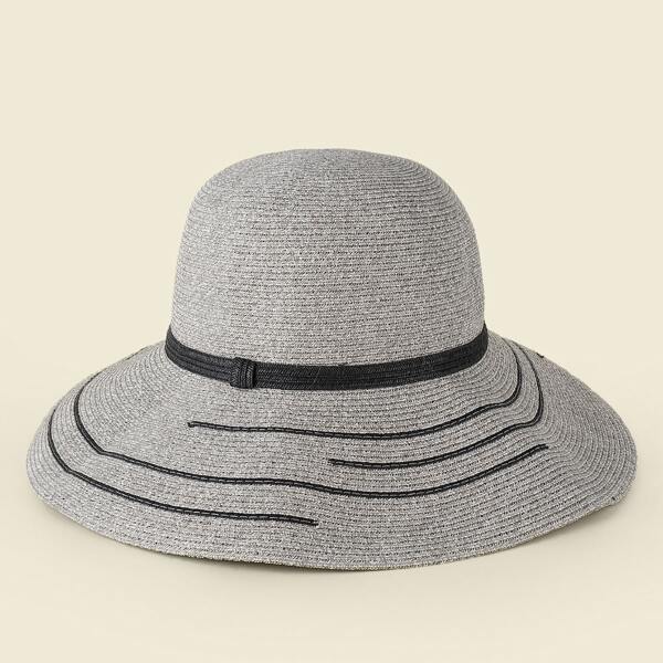 

Striped Print Hat, Grey