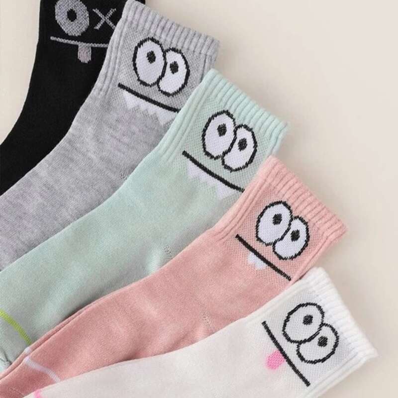 

5pairs Cartoon Graphic Crew Socks, Multicolor