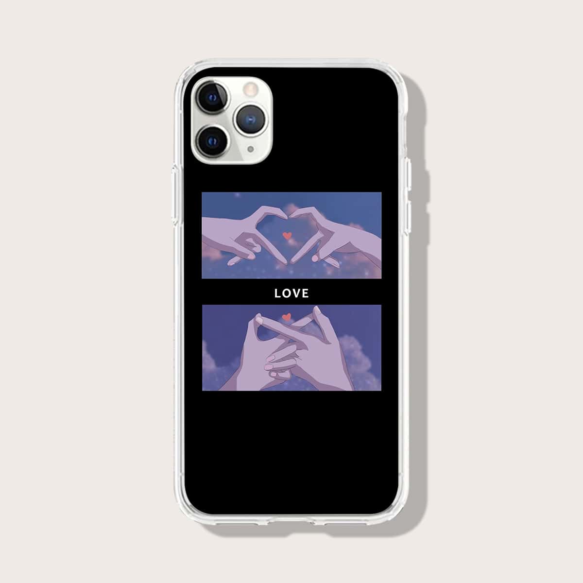 

Finger Pattern Phone Case, Black