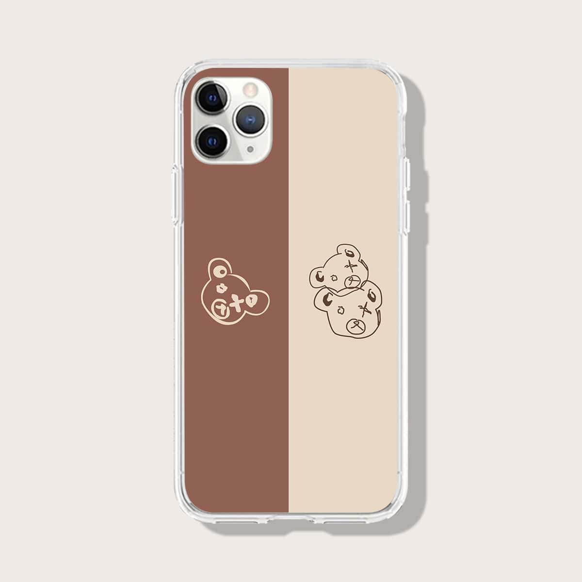 

Cartoon Bear Phone Case, Brown