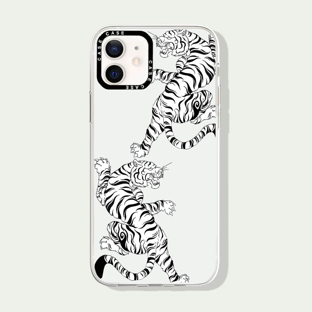 

Tiger Print Phone Case, Clear