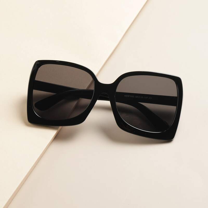 

Square Frame Sunglasses, Black