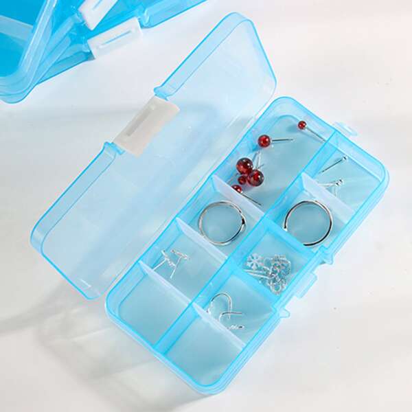 

1pc Plastic Jewelry Storage Box, Blue