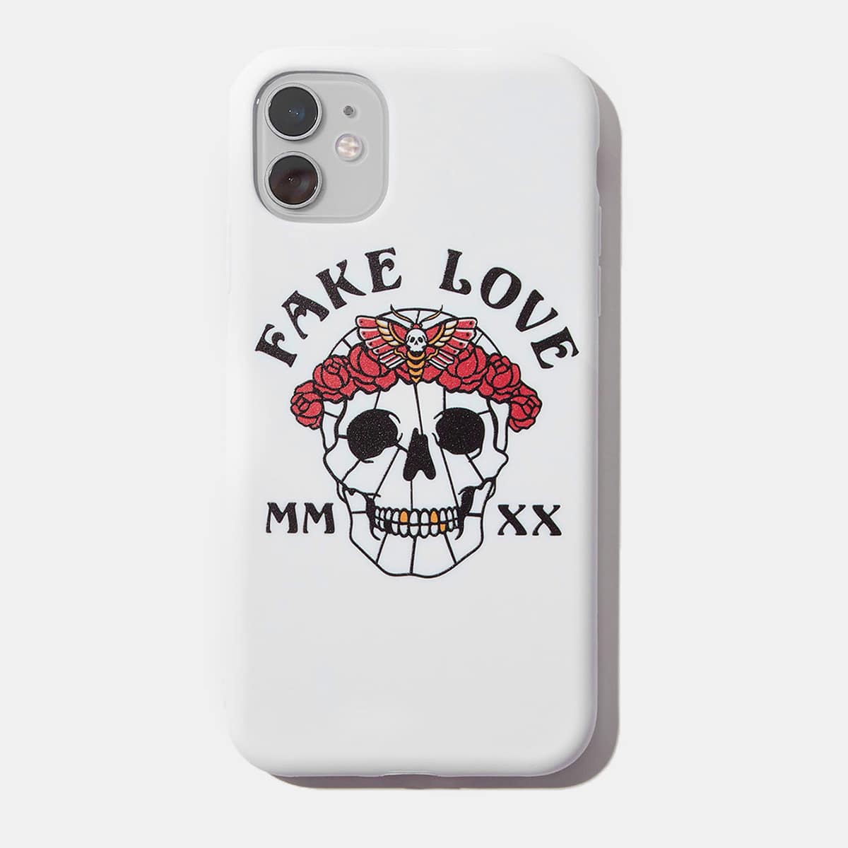 

Skeleton Print Phone Case, White