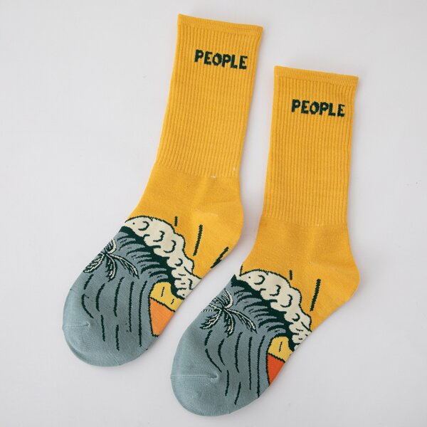 

Letter Graphic Crew Socks, Multicolor