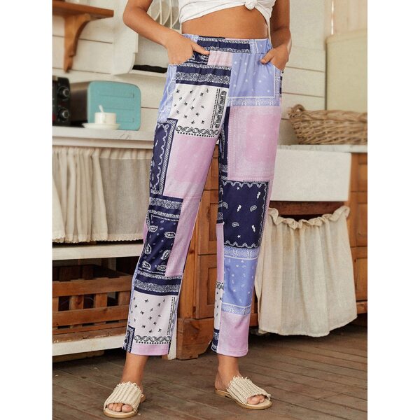 

Paisley Print Straight Leg Pants, Multicolor