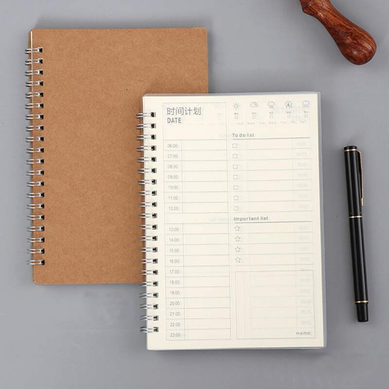 

1pc Plan Spiral Notebook, Brown