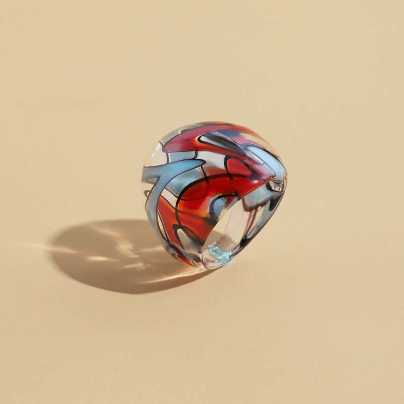

1pc Ceramic Ring, Multicolor