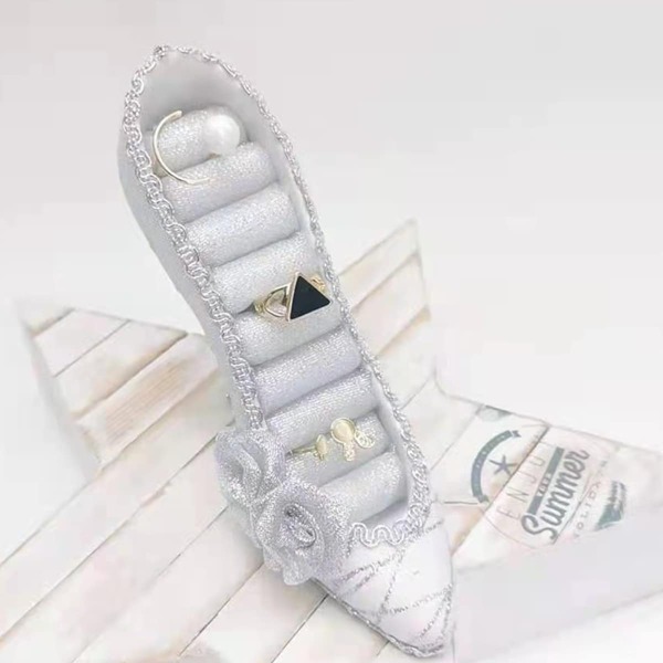

High Heels Shaped Jewelry Display Rack, Silver
