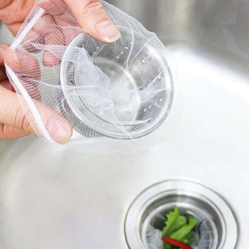 

100pcs Sink Filter Mesh Bag, White