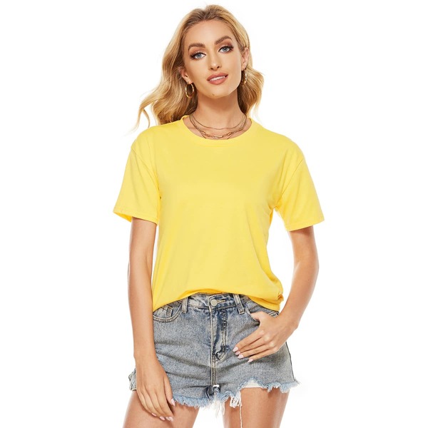 

Solid Drop Shoulder Tee, Yellow