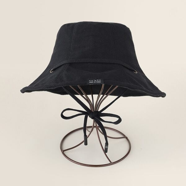 

Letter Patch Bucket Hat, Black
