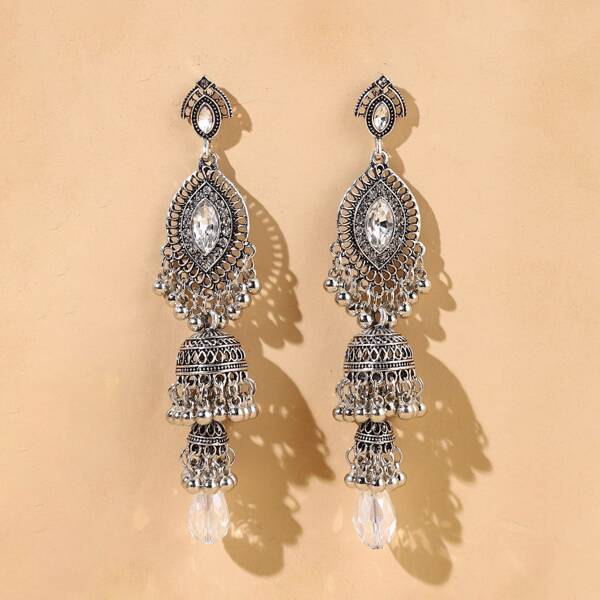 

Jhumka серьги-подвески с бахромой, Серебряные