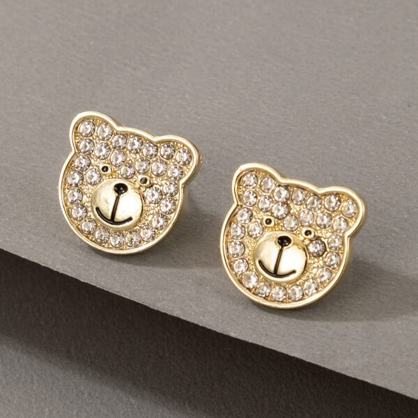 

Rhinestone Animal Decor Stud Earrings, Gold