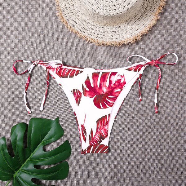 

Tropical Random Print Tie Side Bikini Panty, Multicolor