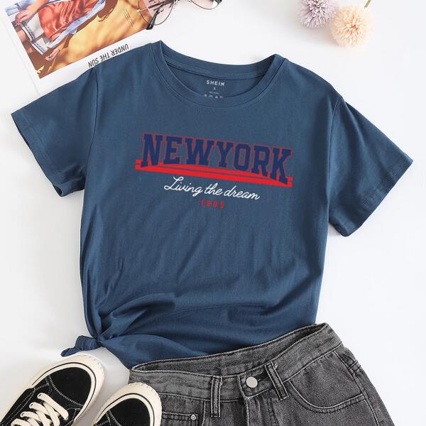 

Letter Graphic Short Sleeve Tee, Navy blue