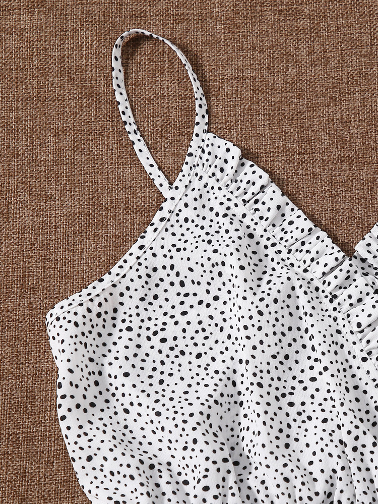 Breezaya Áo hai dây Viên lá sen Tất cả trên in Dễ thương - trắng - Xem 5