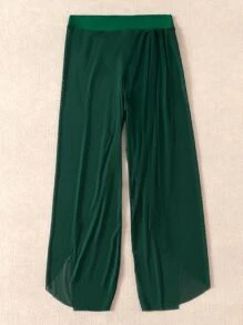 Pantalones de playa con malla transparente - Verde - Ver 4