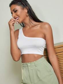 Tops de mujeres Liso Sexy - Blanco - Ver 3