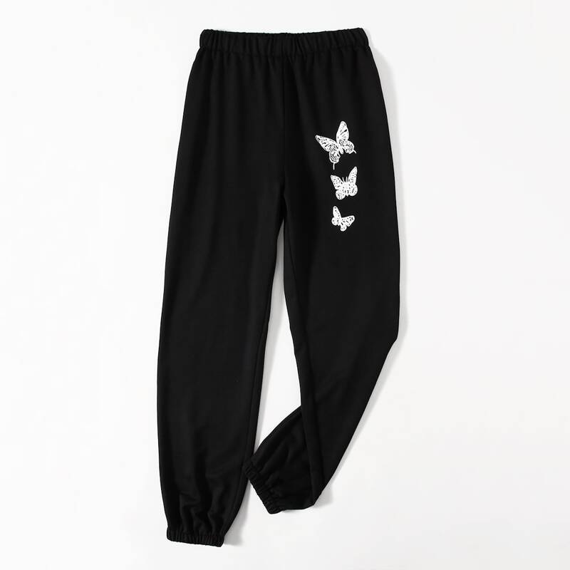 

Butterfly Graphic Sweatpants, Black