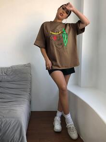 Áo thun Con số Giải trí - Màu nâu  Mocha - Xem 3