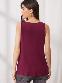 SHEIN Maternity Lift Up Nursing Tank Top - Maroon - View 4