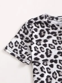 SHEIN Conjuntos para niñas Leopardo Deportivo - Multicolor - Ver 4