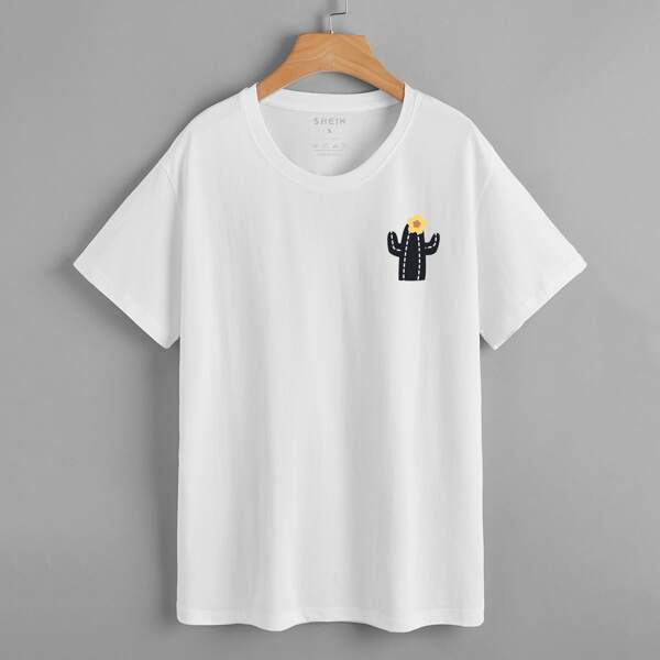 

Cactus And Flower Print Tee, White