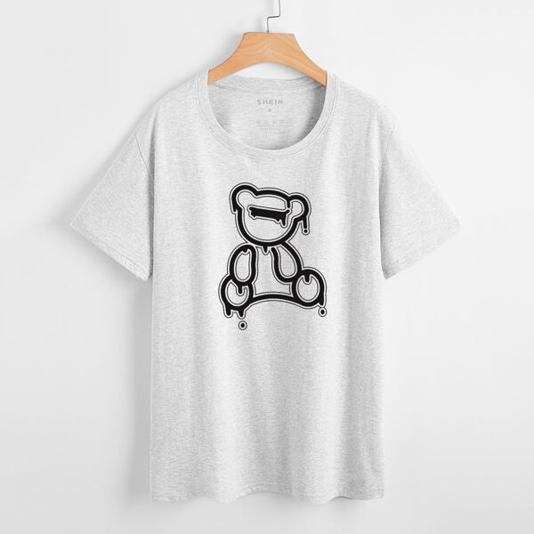 

Bear Graphic Short Sleeve Tee, Light grey