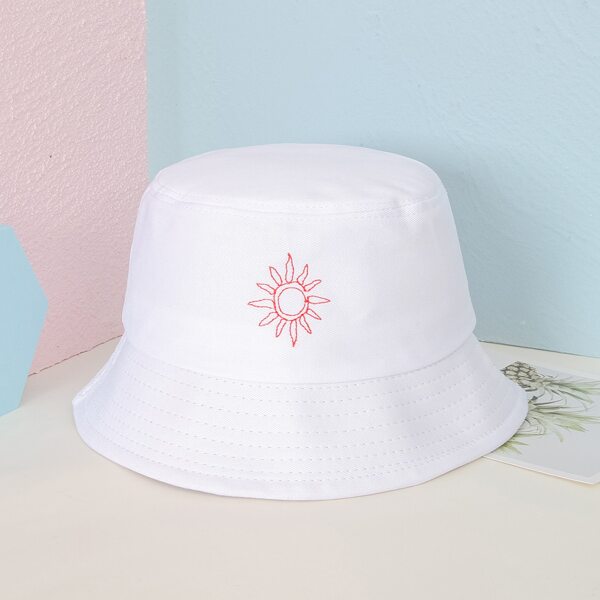

Sun Pattern Bucket Hat, White