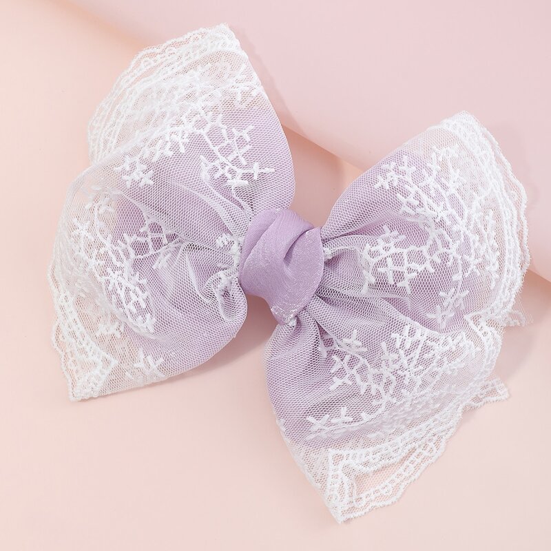 

Bow Mesh Hair Clip, Purple