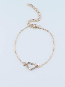 Vòng tay chi tiết hình trái tim - Vàng - Xem 2