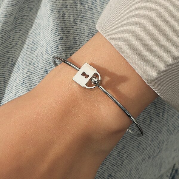 

Stainless Steel Bangle, Silver