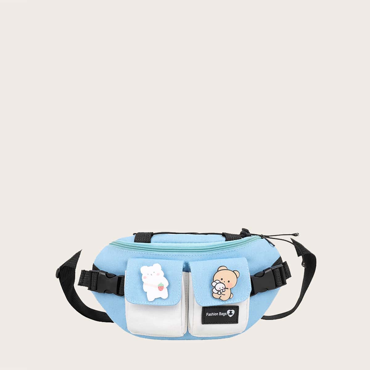 

Colorblock Canvas Fanny Pack, Blue