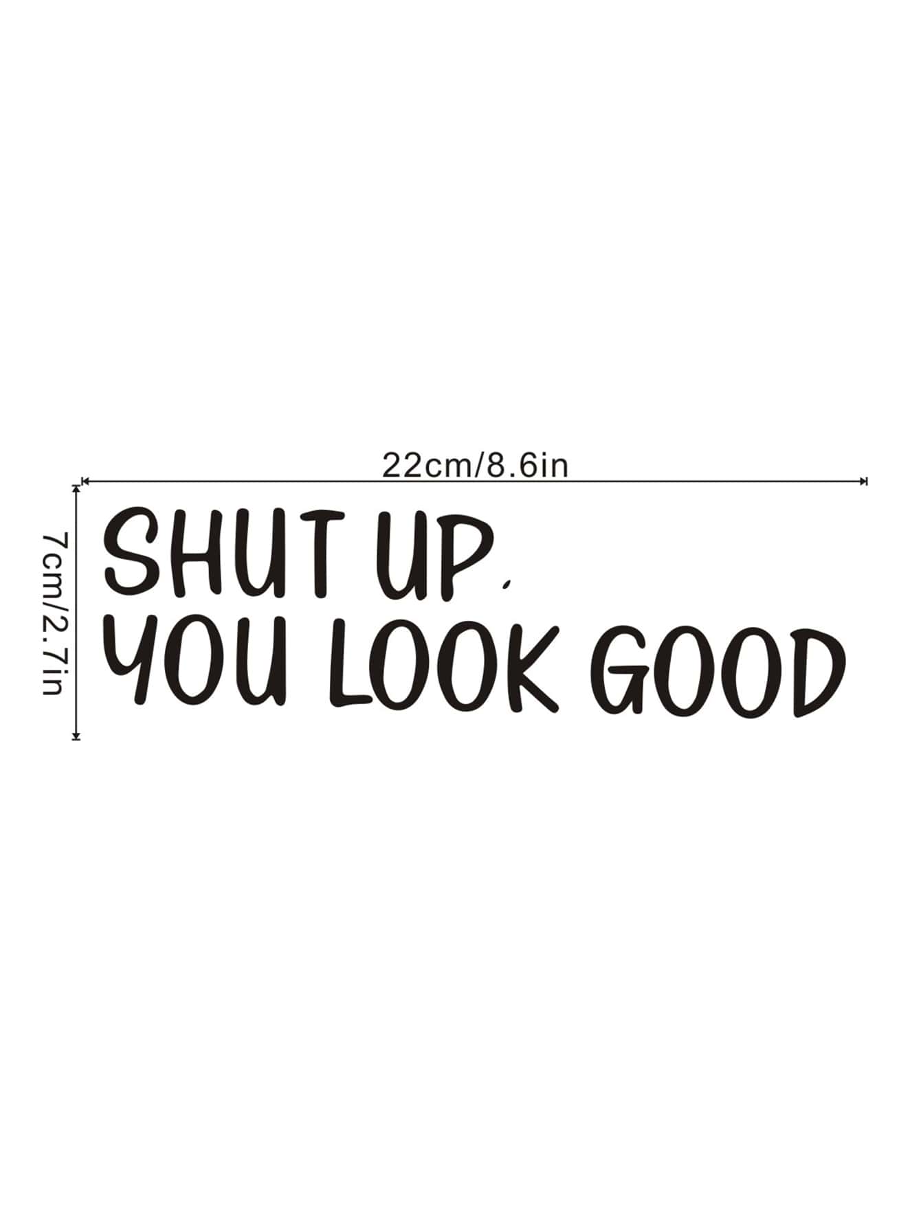 1pc 8.6*2.7inch PVC Mirror Sticker, You Look Good Print Wall Sticker For Bathroom, Living Room Decor Gifts Birthday Graduation