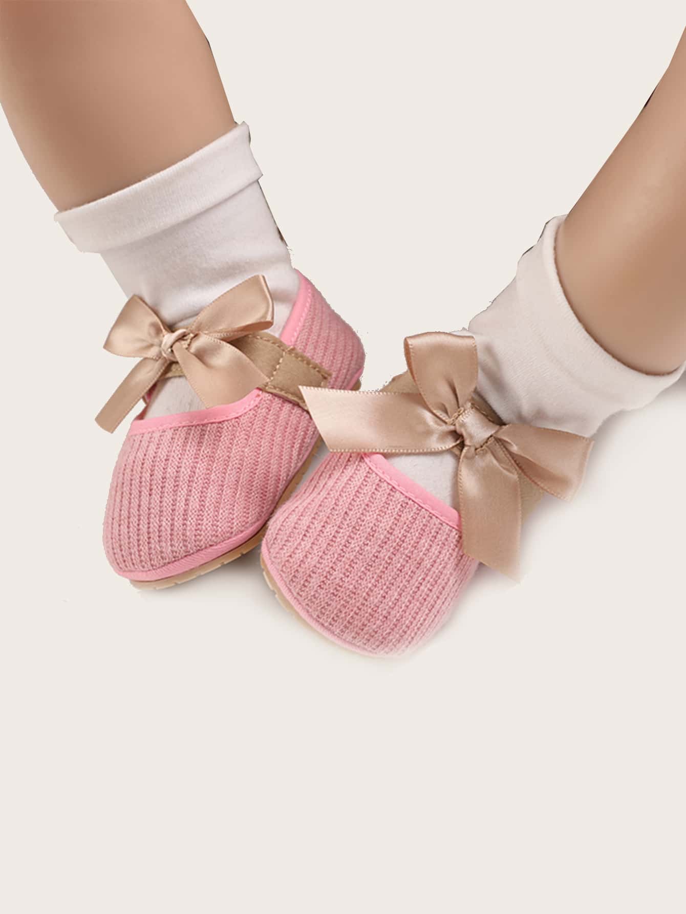 Bebe Chaussures Plates En Tricot Avec Nœud Mode En Ligne Shein France