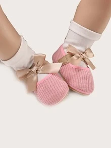 Bebe Chaussures Plates En Tricot Avec Nœud Mode En Ligne Shein France