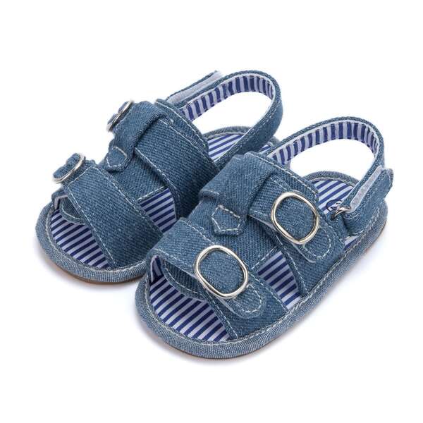 

Baby Boy Buckle Decor Slingback Sandals, Baby blue