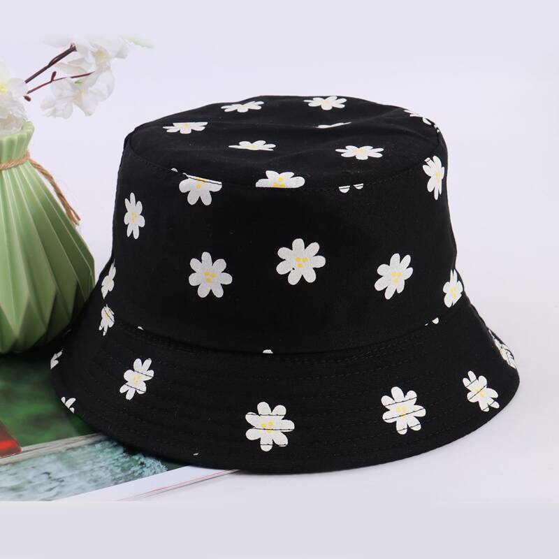 

Floral Print Bucket Hat, Black