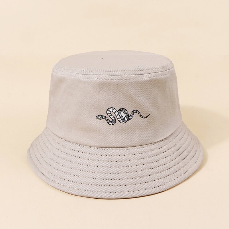 

Snake Print Bucket Hat, Beige